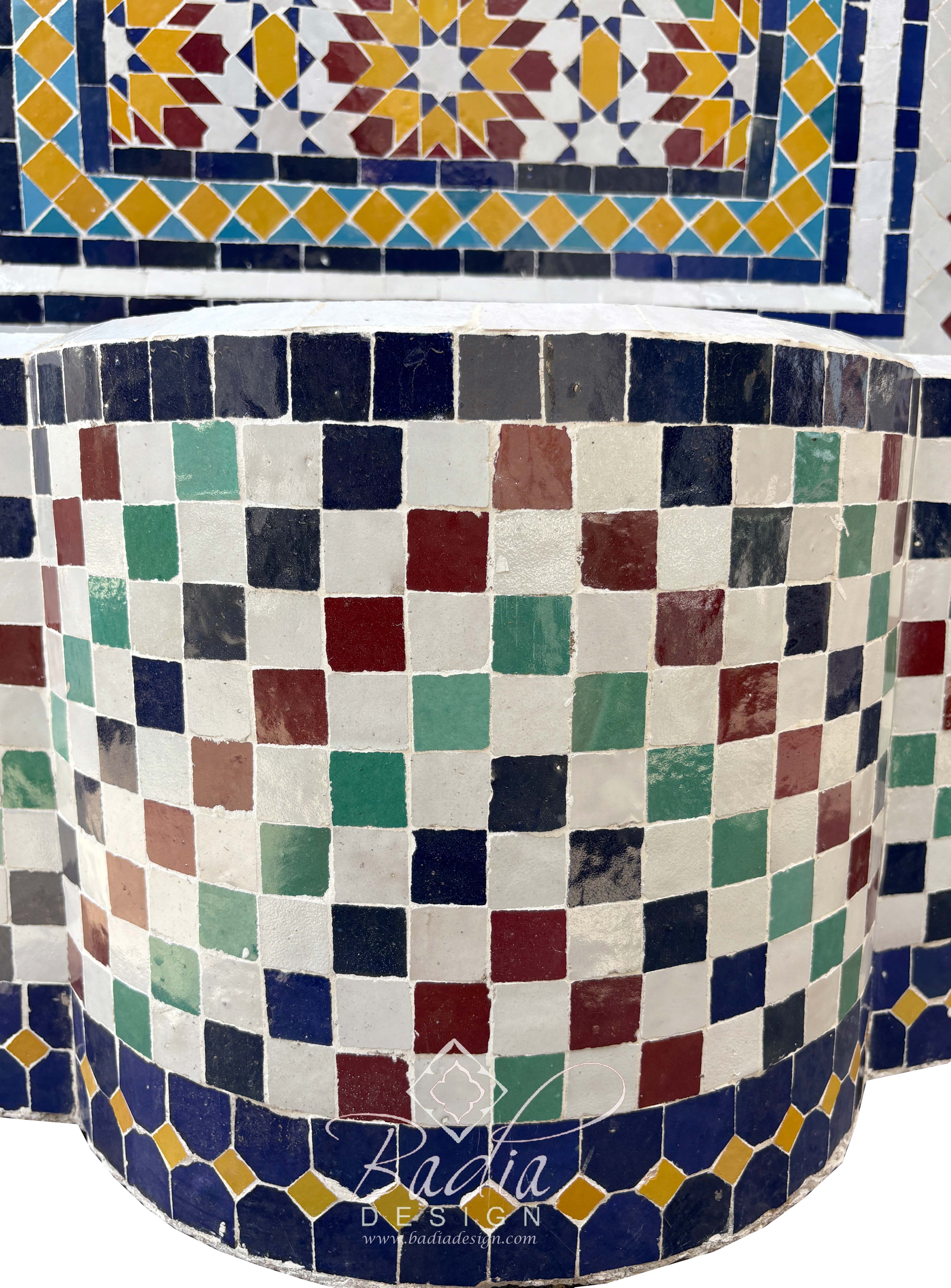 Multi-Color Mosaic Tile Water Fountain