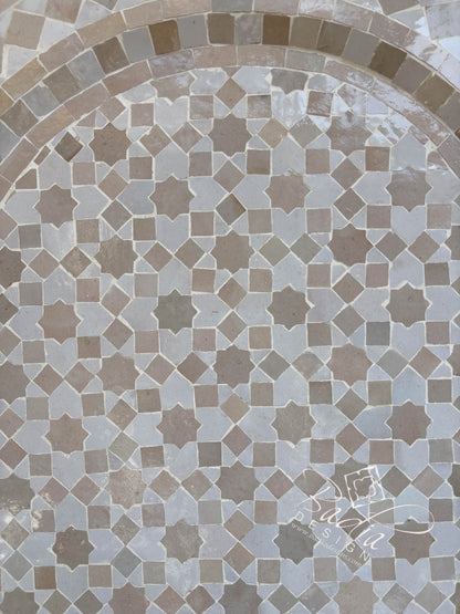 Beige and White Arch Top Tile Water Fountain