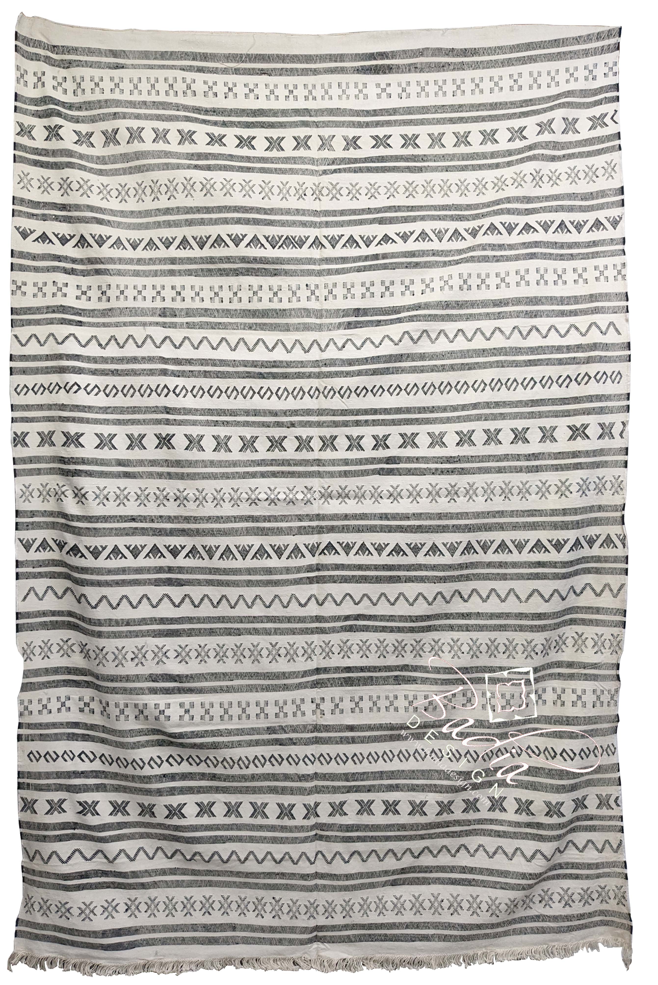 Gray Color Tribal Rug with Geometric Designs