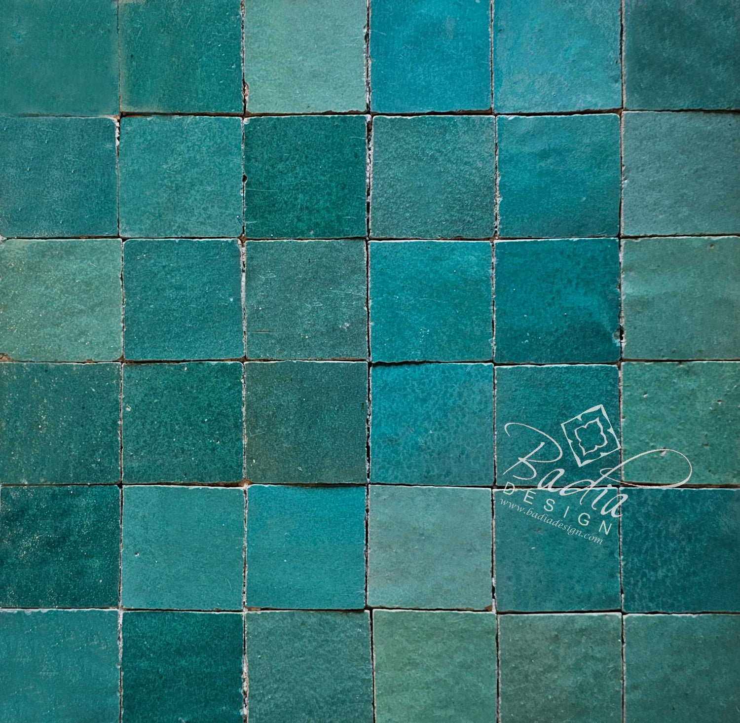 Multi-Shade Green Glazed Zellige Mosaic Tile - TM112