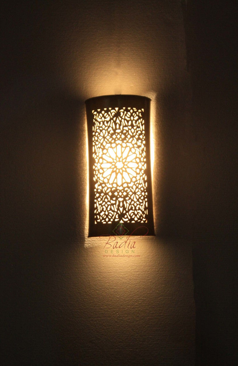 Half Cylinder Brass and Silver Wall Sconce