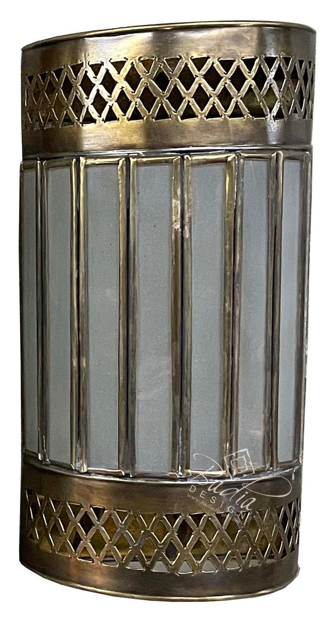 Half Cylinder Brass Wall Sconce