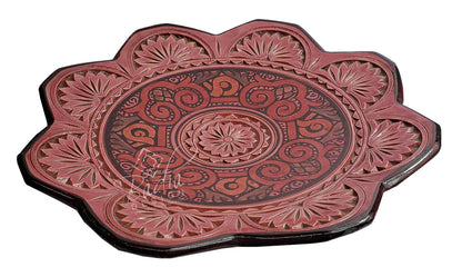 Hand Carved and Painted Ceramic Plates