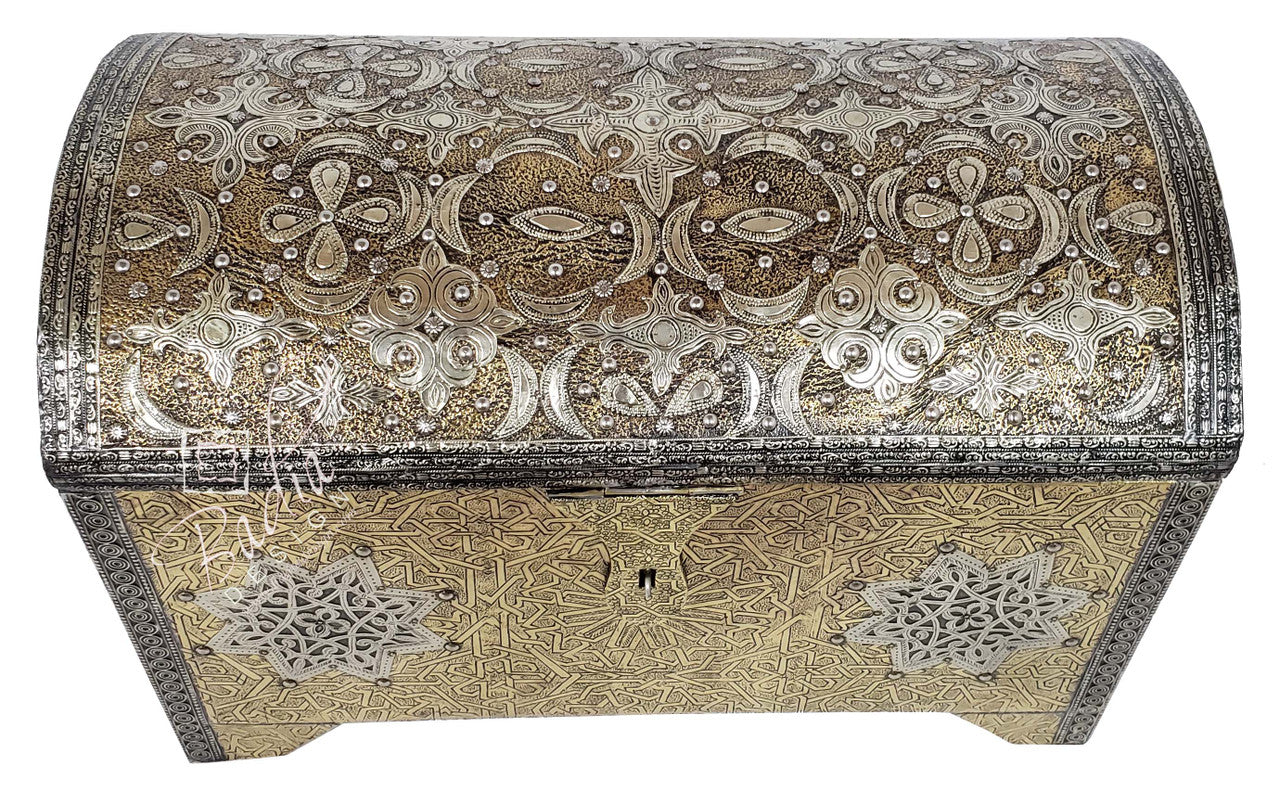 Hand Carved Embossed Brass Trunk