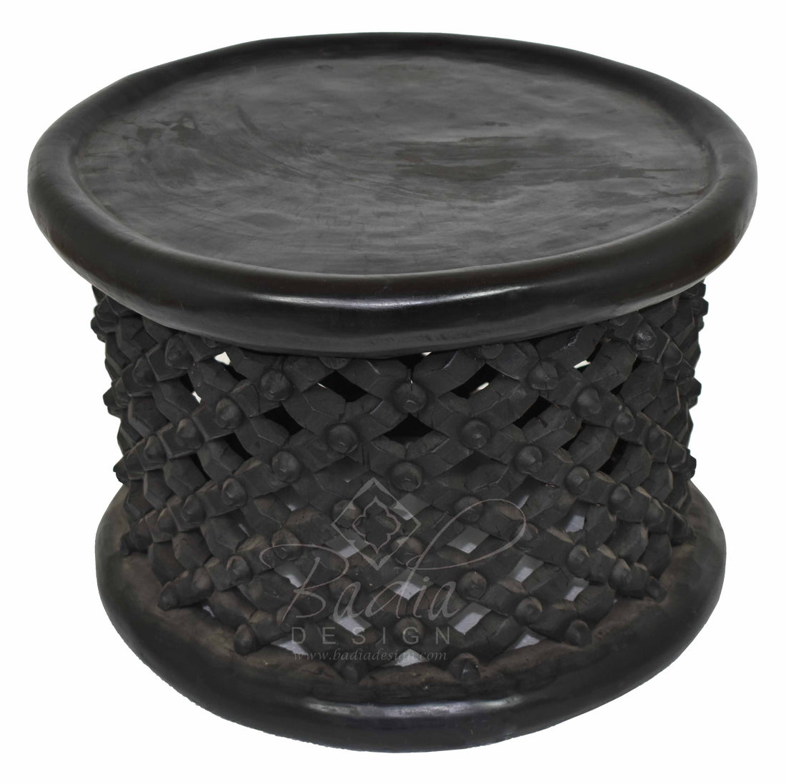 Hand Carved Dark Stained Cedar Wood Table