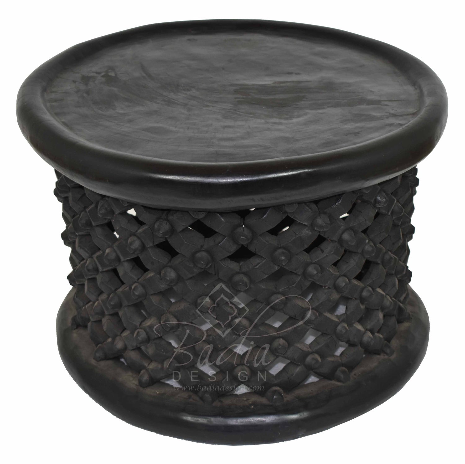 Hand Carved Dark Stained Cedar Wood Table