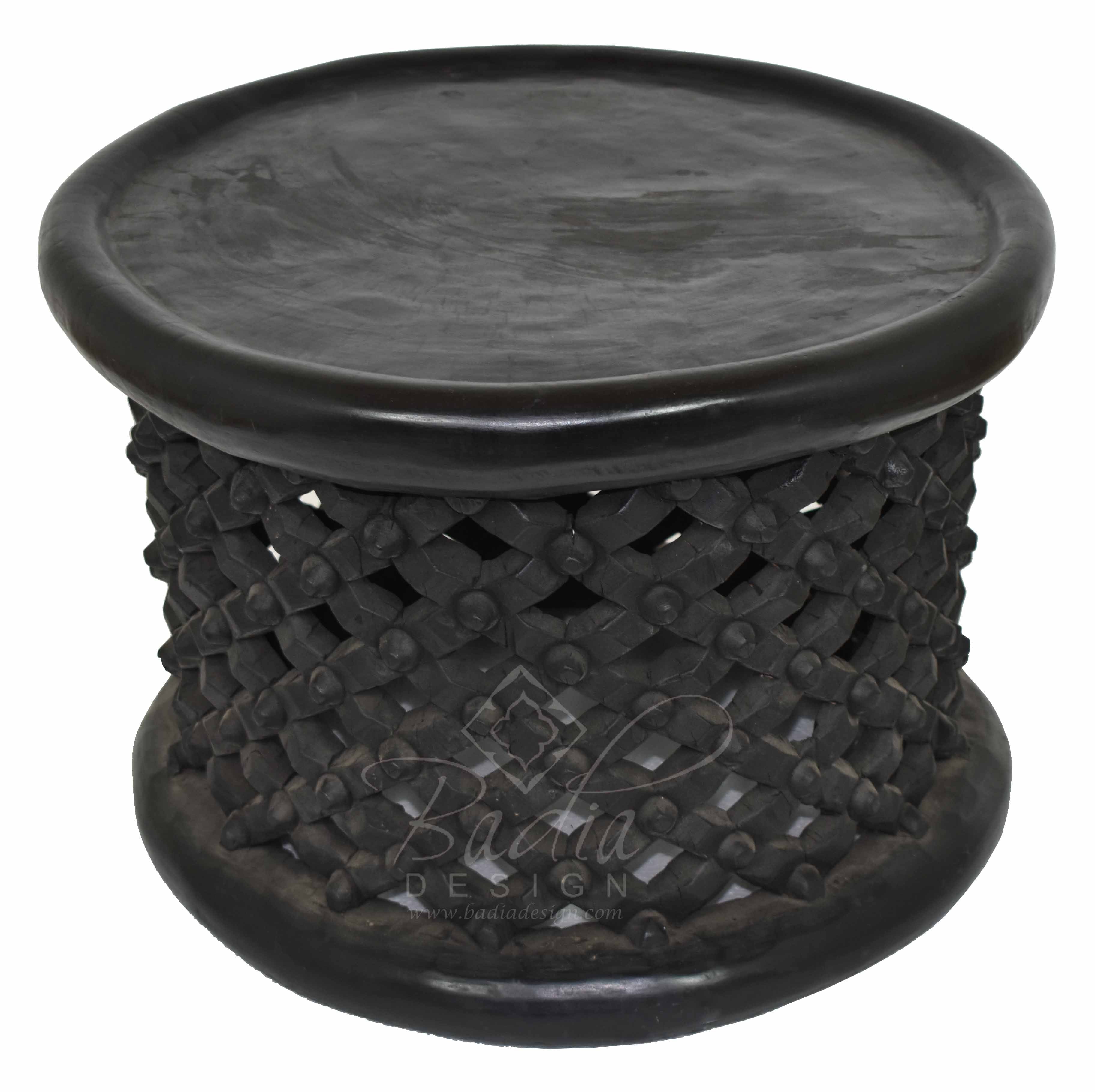 Hand Carved Dark Stained Cedar Wood Table