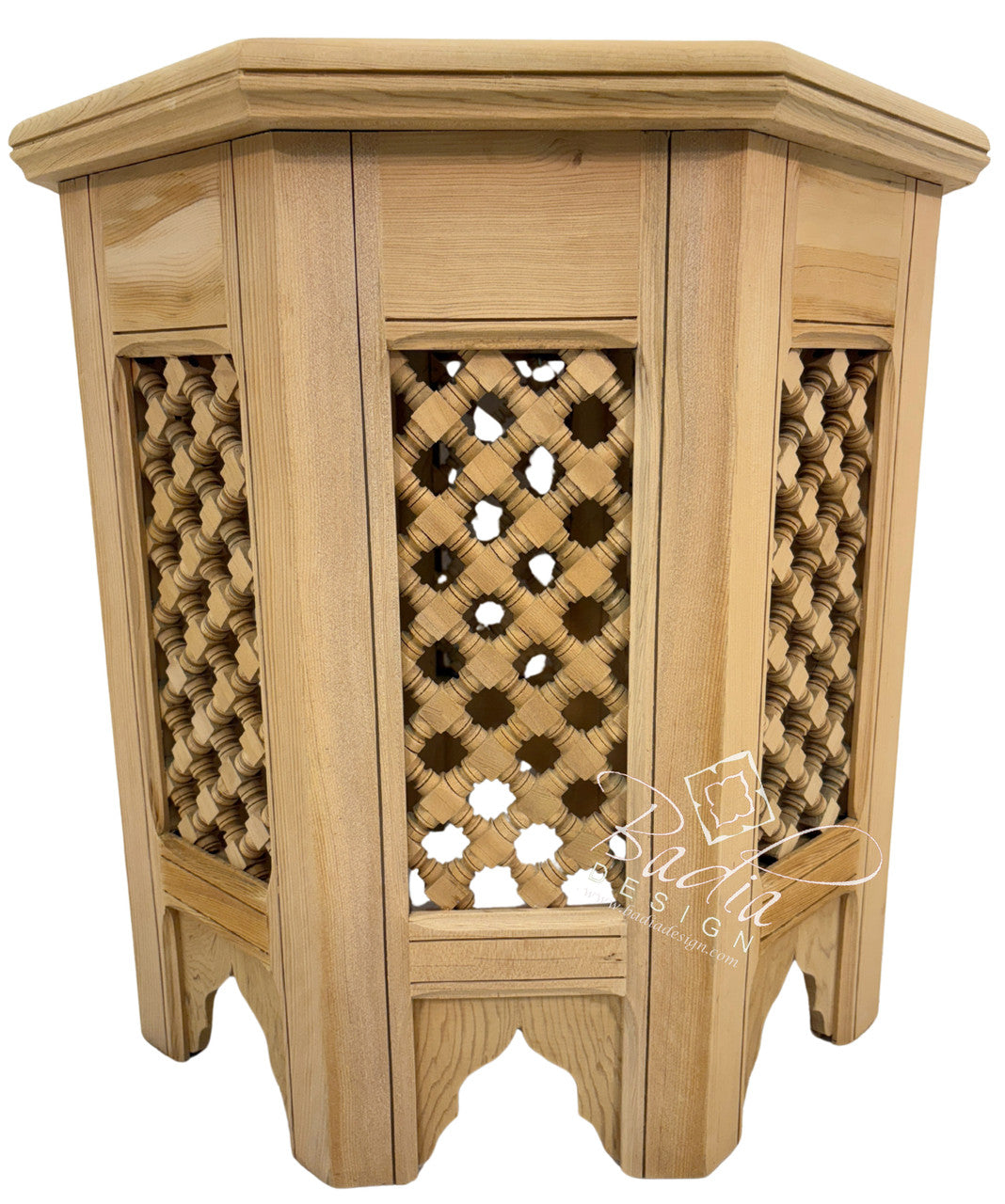 Hand Carved Moroccan Moucharabieh Wood Table