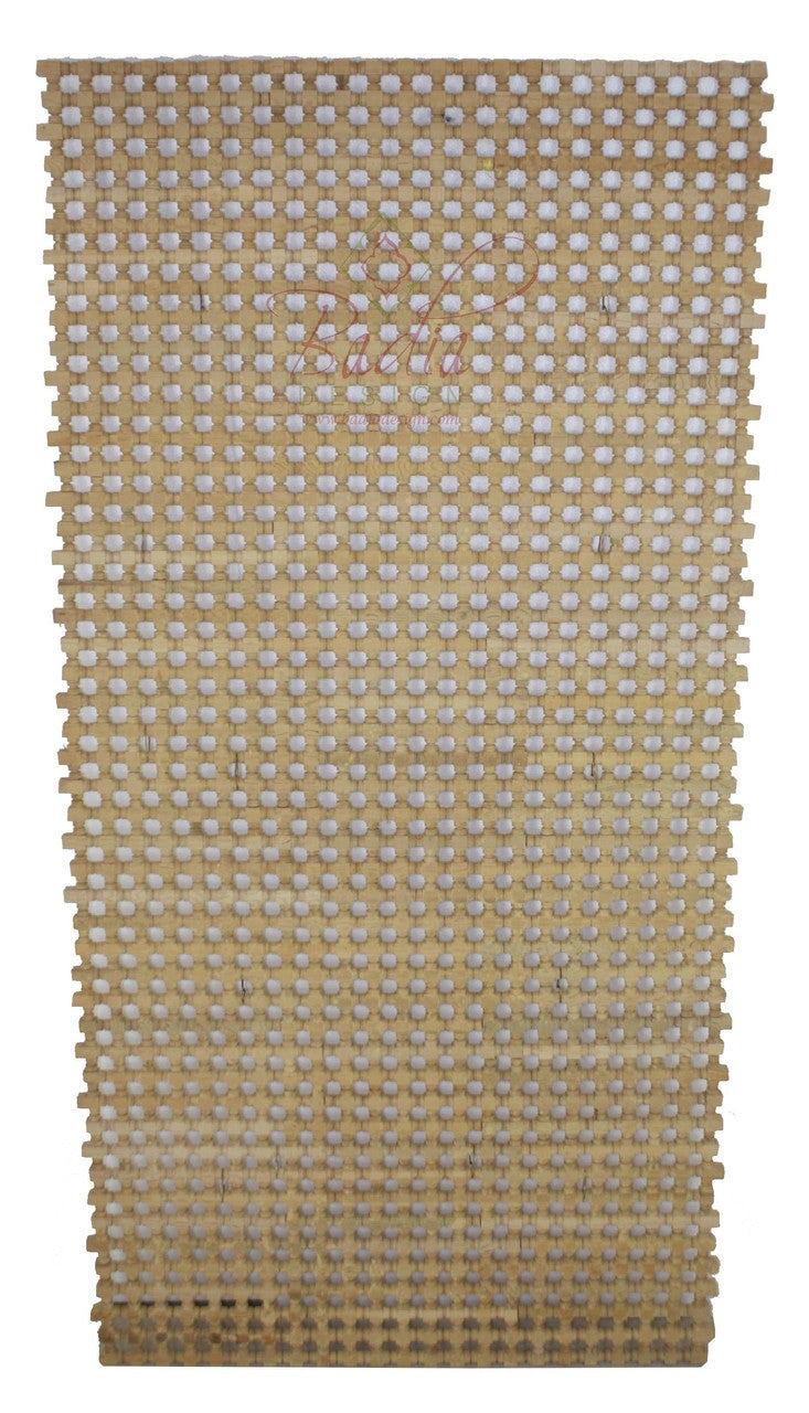 Moroccan Unstained Hand Carved Wooden Moucharabieh Panel