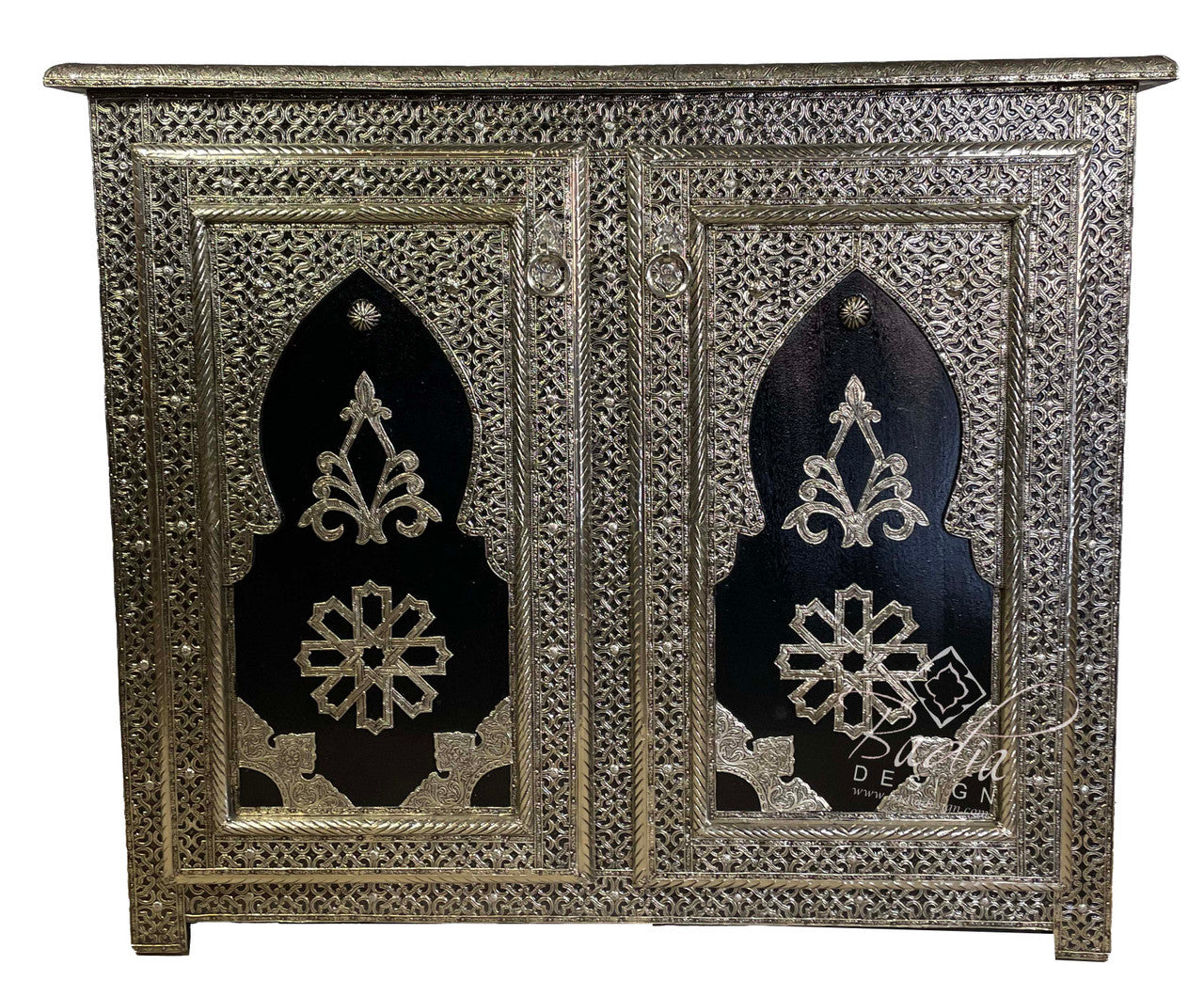 Handmade Embossed Silver Nickel Cabinet