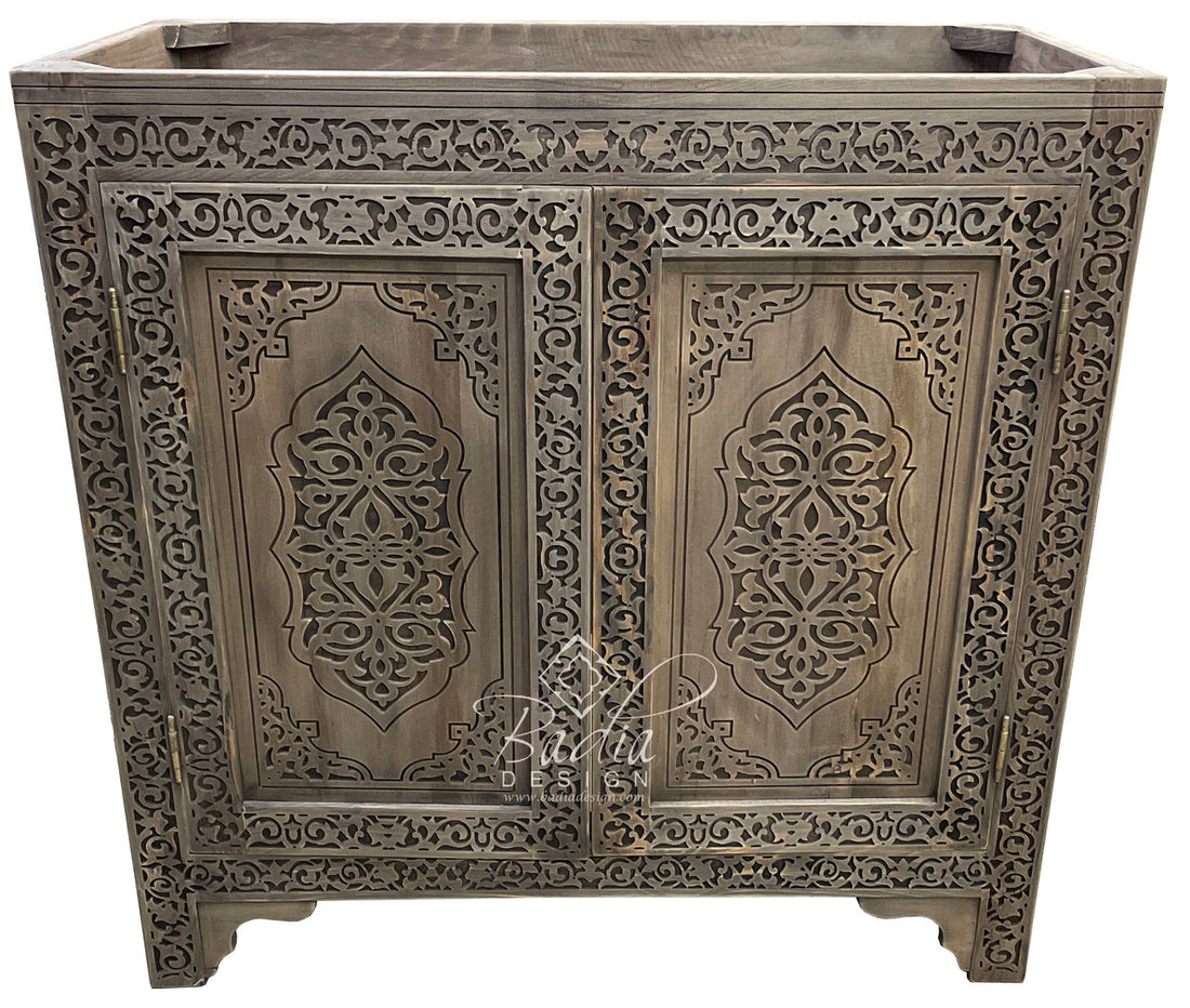 Hand Carved Wooden Bathroom Vanity