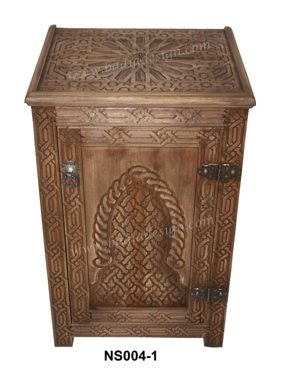 Hand Carved Wooden Nightstand