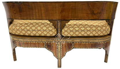 Handcrafted Mother of Pearl Inlay Bench