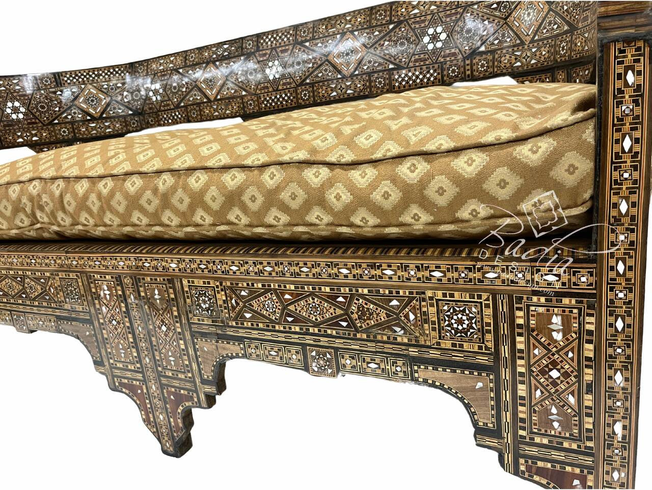 Handcrafted Mother of Pearl Inlay Bench