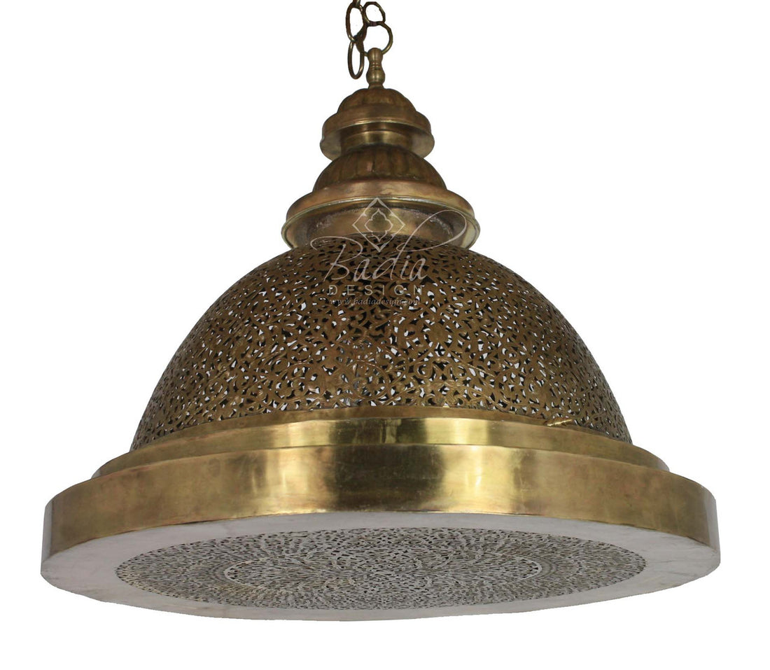 Hand Designed Flat Bottom Brass Chandelier