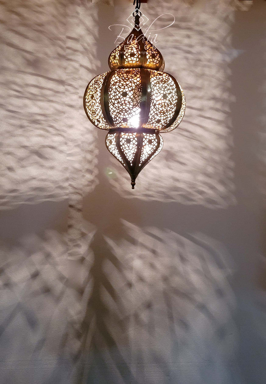 Intricately Designed Hanging Gold Color Lantern