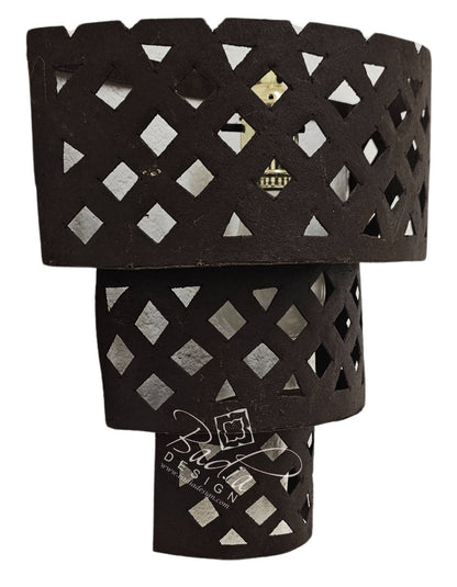 Rustic Iron Wall Sconce with Geometric Pattern