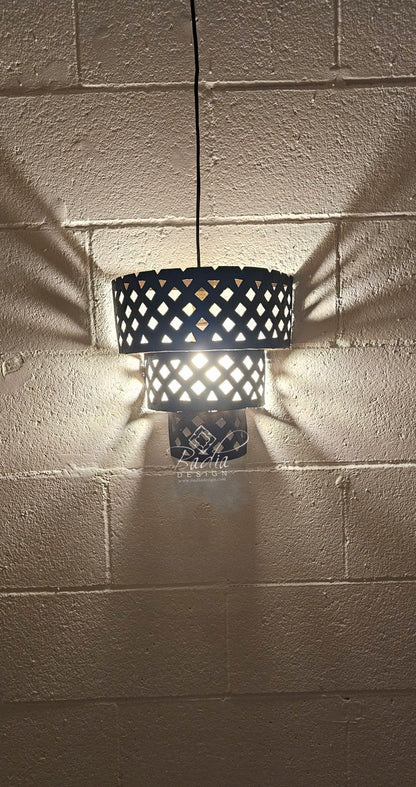Rustic Iron Wall Sconce with Geometric Pattern