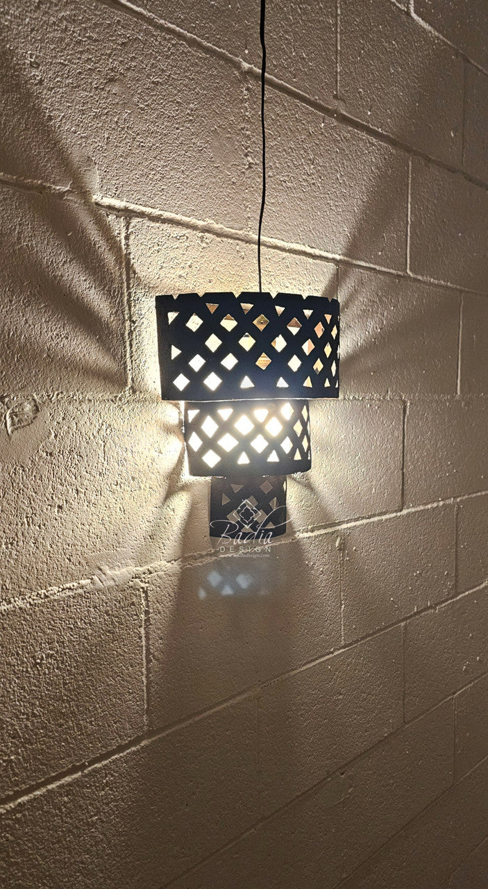 Rustic Iron Wall Sconce with Geometric Pattern