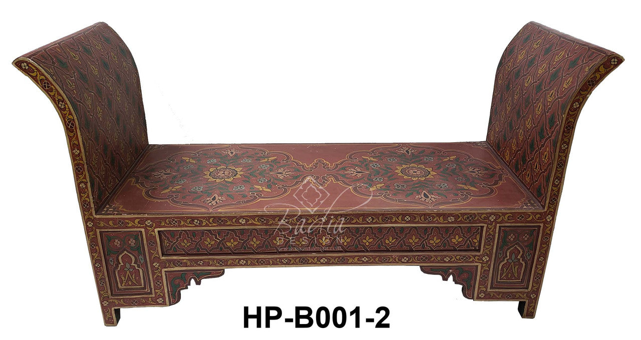 Cedar Wood Hand Painted Bench