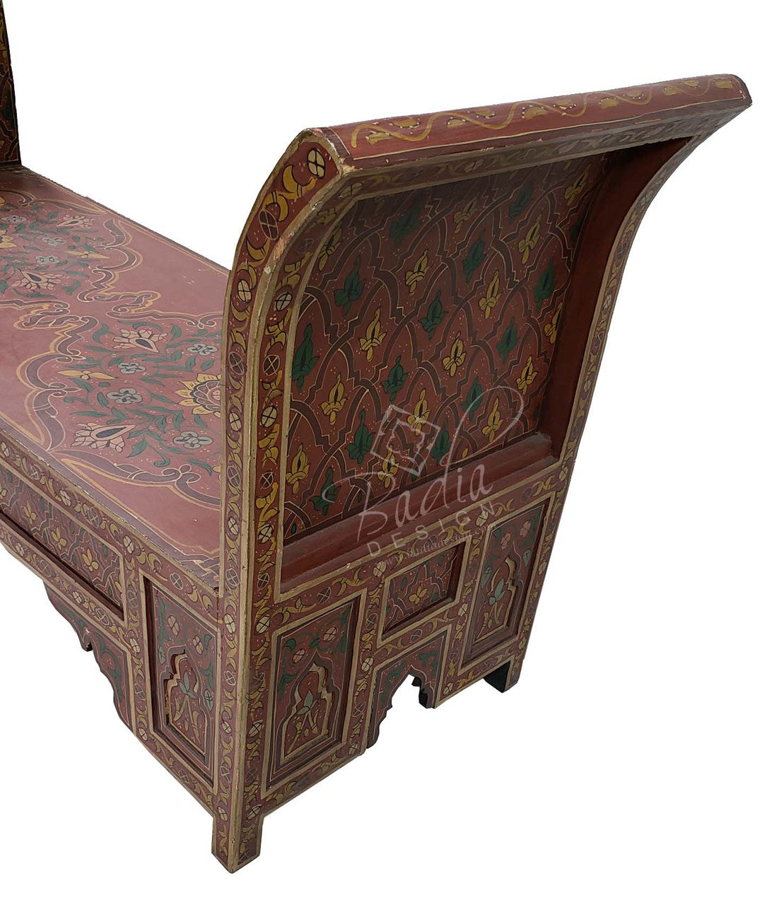 Cedar Wood Hand Painted Bench