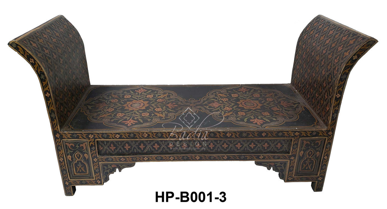 Cedar Wood Hand Painted Bench