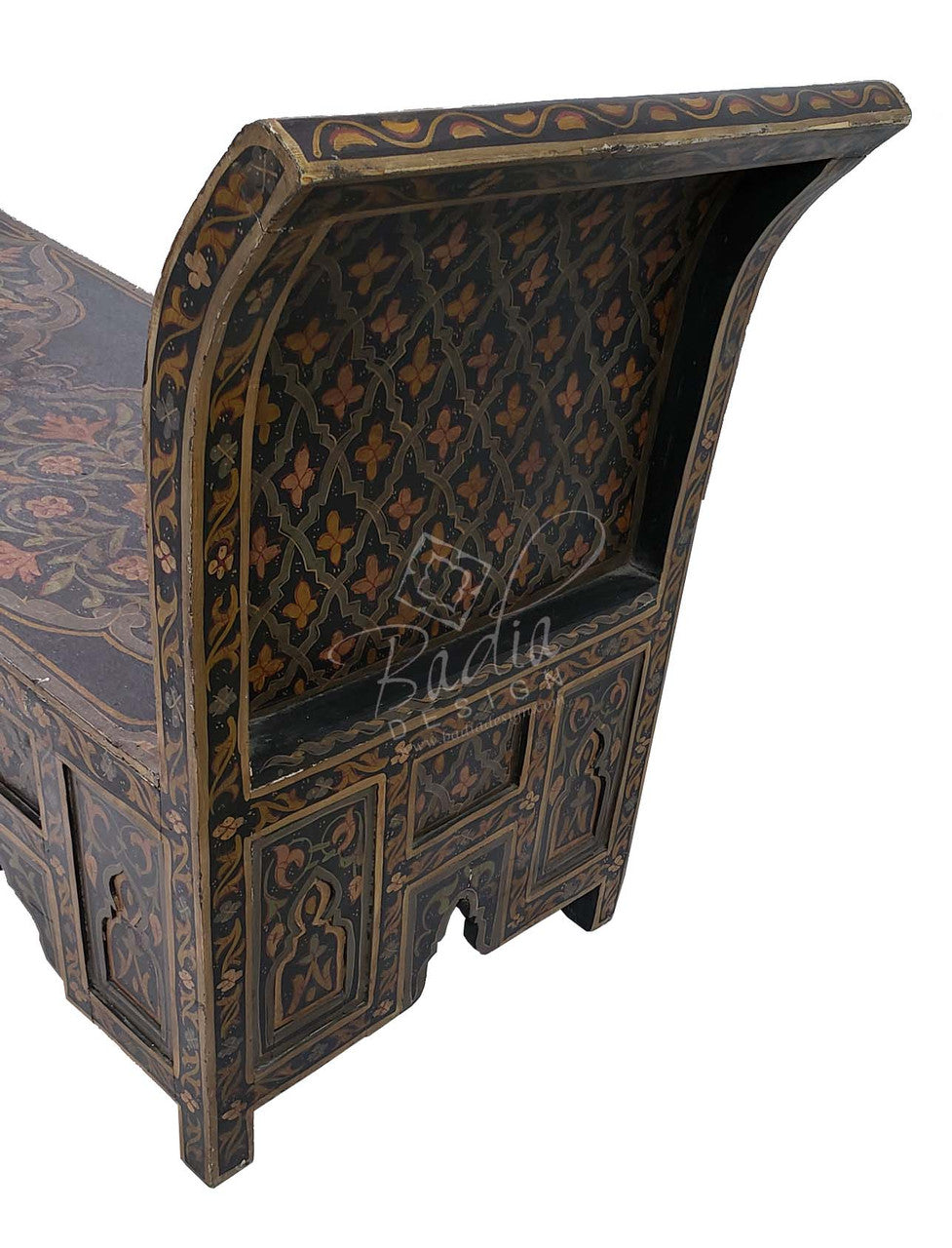 Cedar Wood Hand Painted Bench