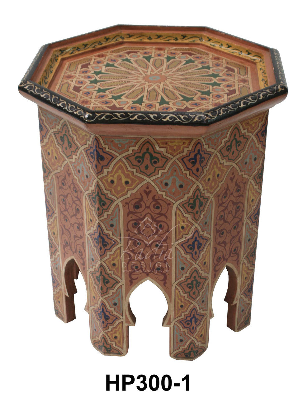 Hand Painted Octagon Side Table