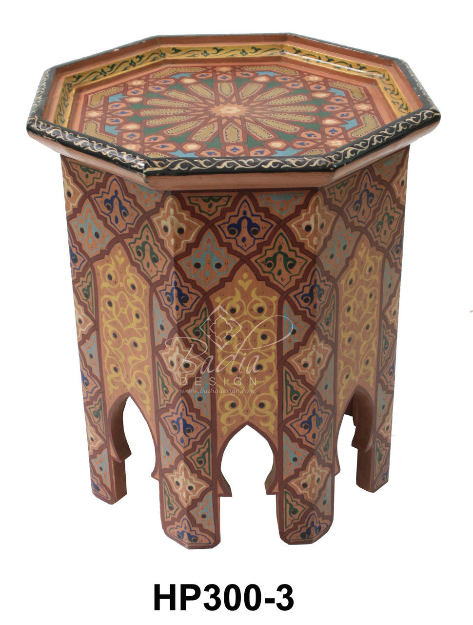 Hand Painted Octagon Side Table