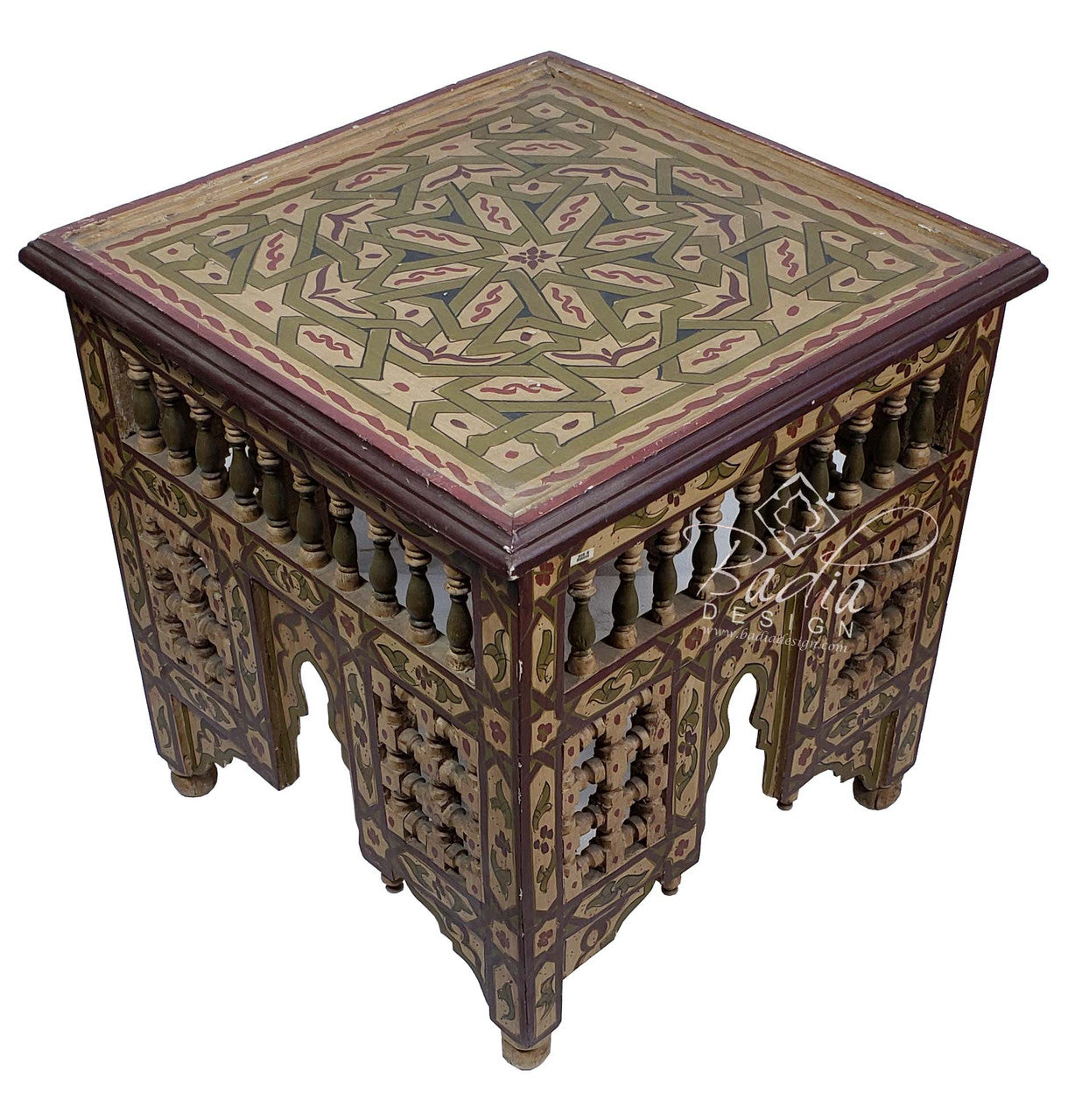 Hand Painted Square Side Table