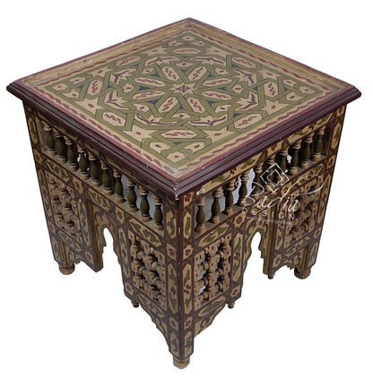 Hand Painted Square Side Table