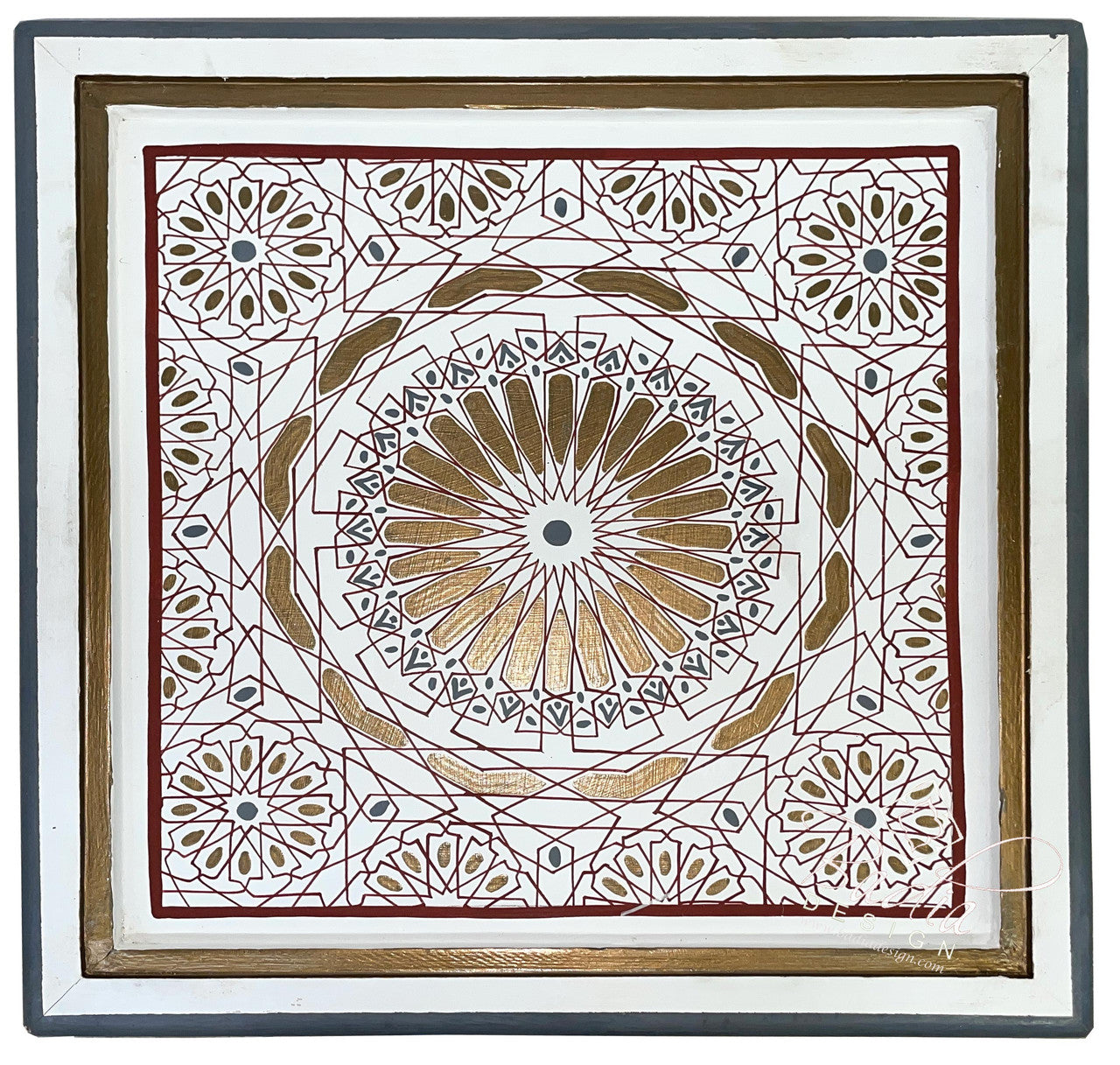 Vivid Color Hand Painted Square Side Table