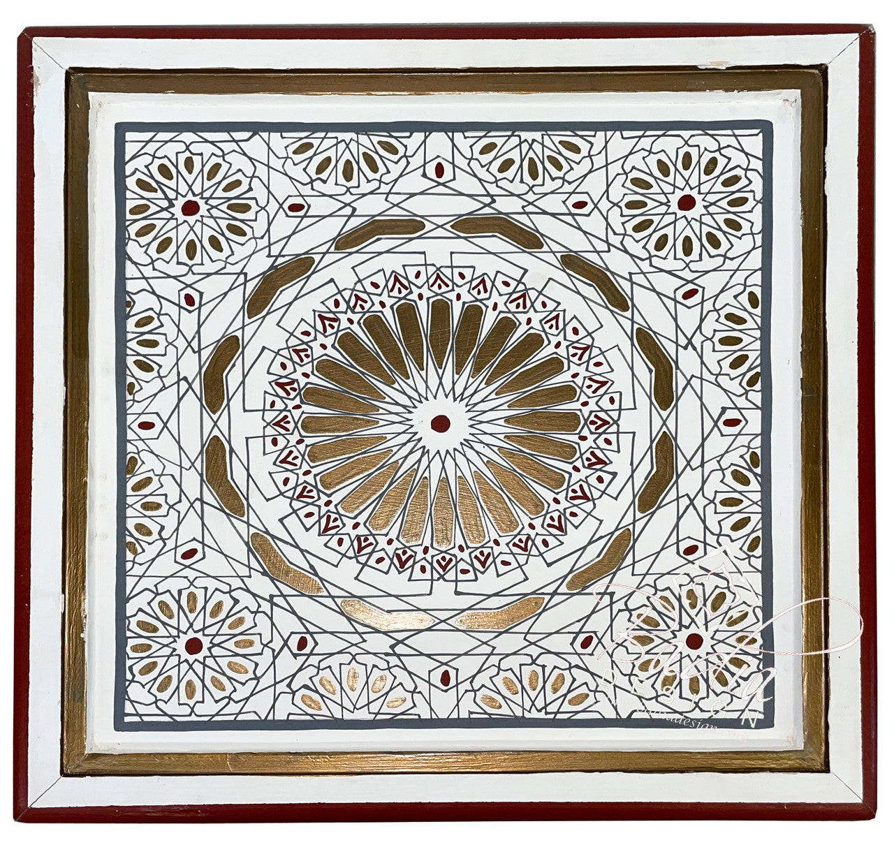 Vivid Color Hand Painted Square Side Table