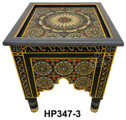 Vivid Color Hand Painted Square Side Table