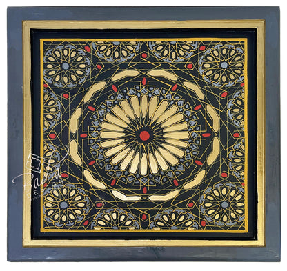 Vivid Color Hand Painted Square Side Table