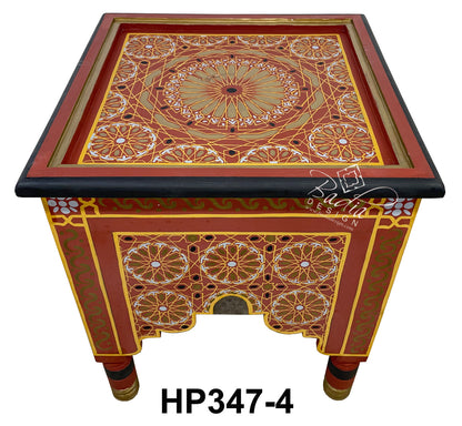 Vivid Color Hand Painted Square Side Table