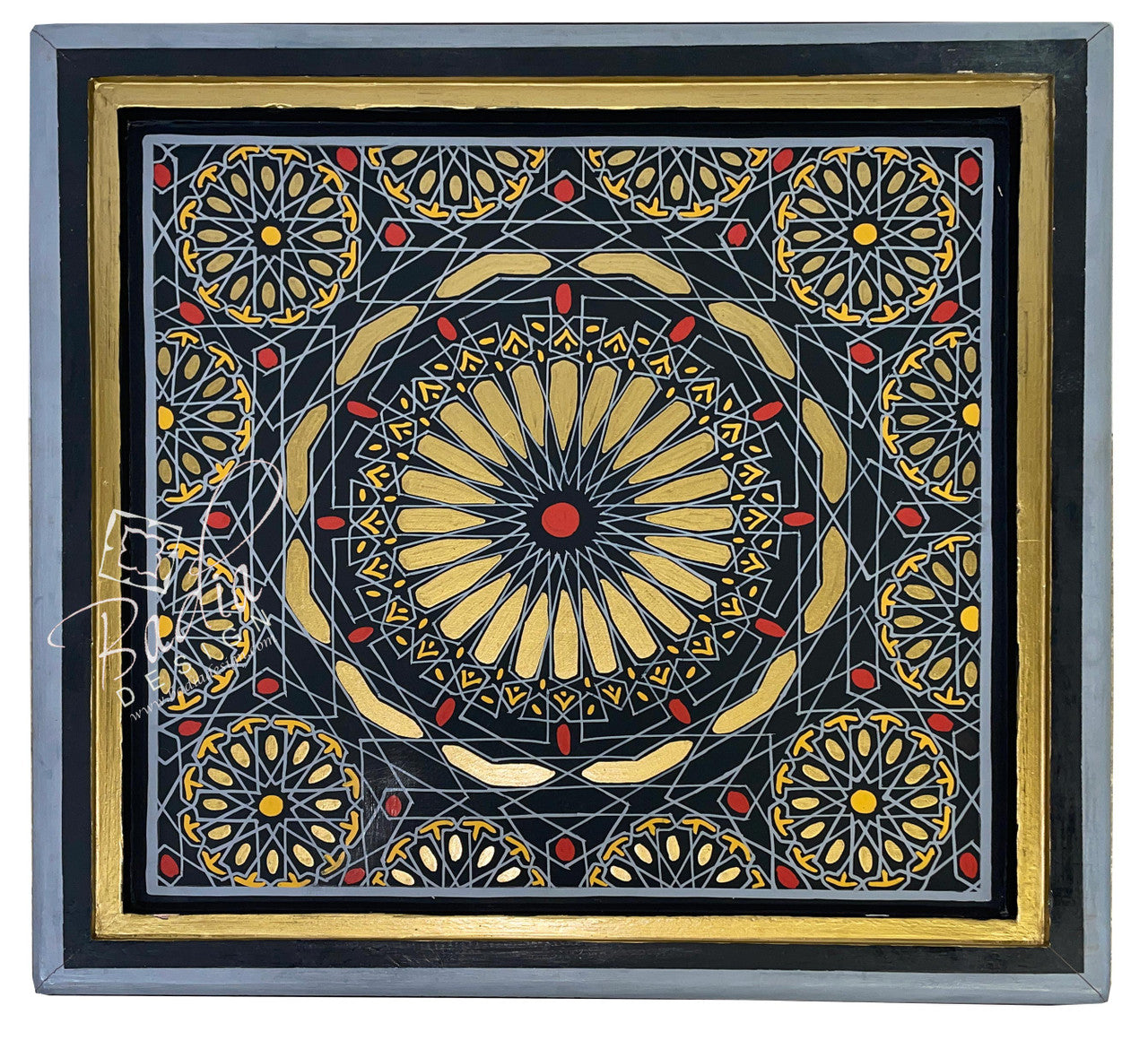 Vivid Color Hand Painted Square Side Table