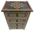Moroccan Hand Painted Nightstands with Geometric Design