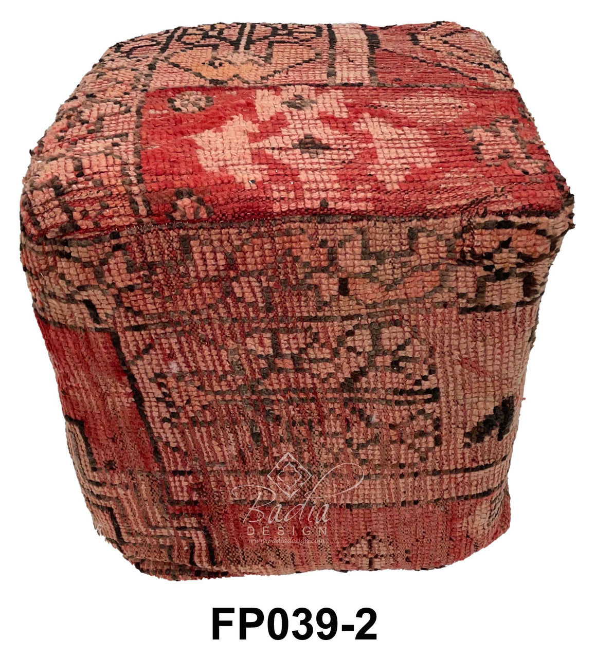 Handwoven Wool Square Shaped Kilim Ottoman