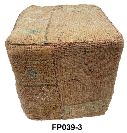 Handcrafted Square Wool Kilim Ottoman