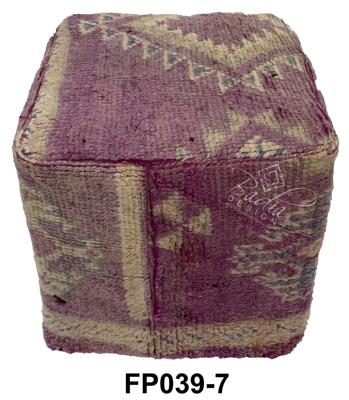 Handwoven Wool Square Shaped Kilim Ottoman