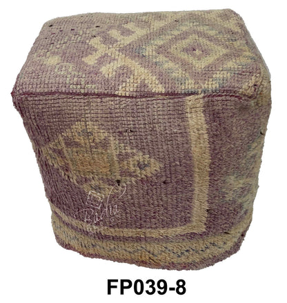 Handwoven Wool Square Shaped Kilim Ottoman