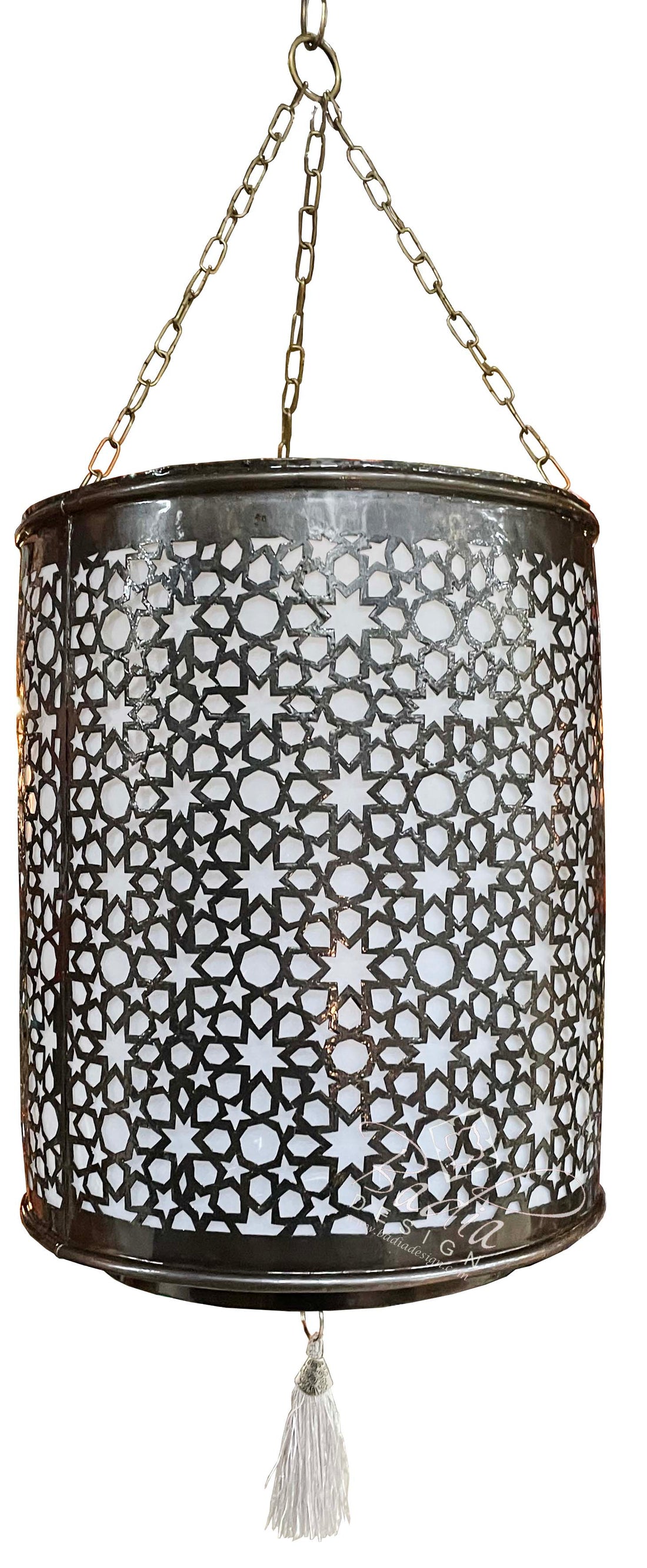 Moroccan Hanging Lantern with White Diffuser