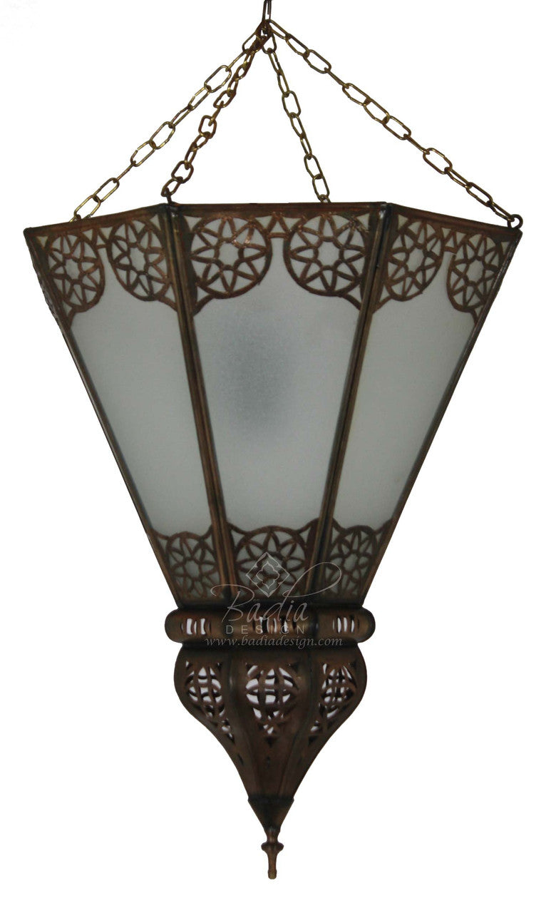 Hanging Lantern with White Glass