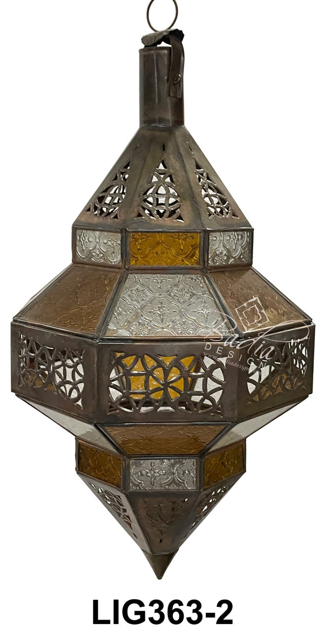 Hanging Multi Color Glass Lantern