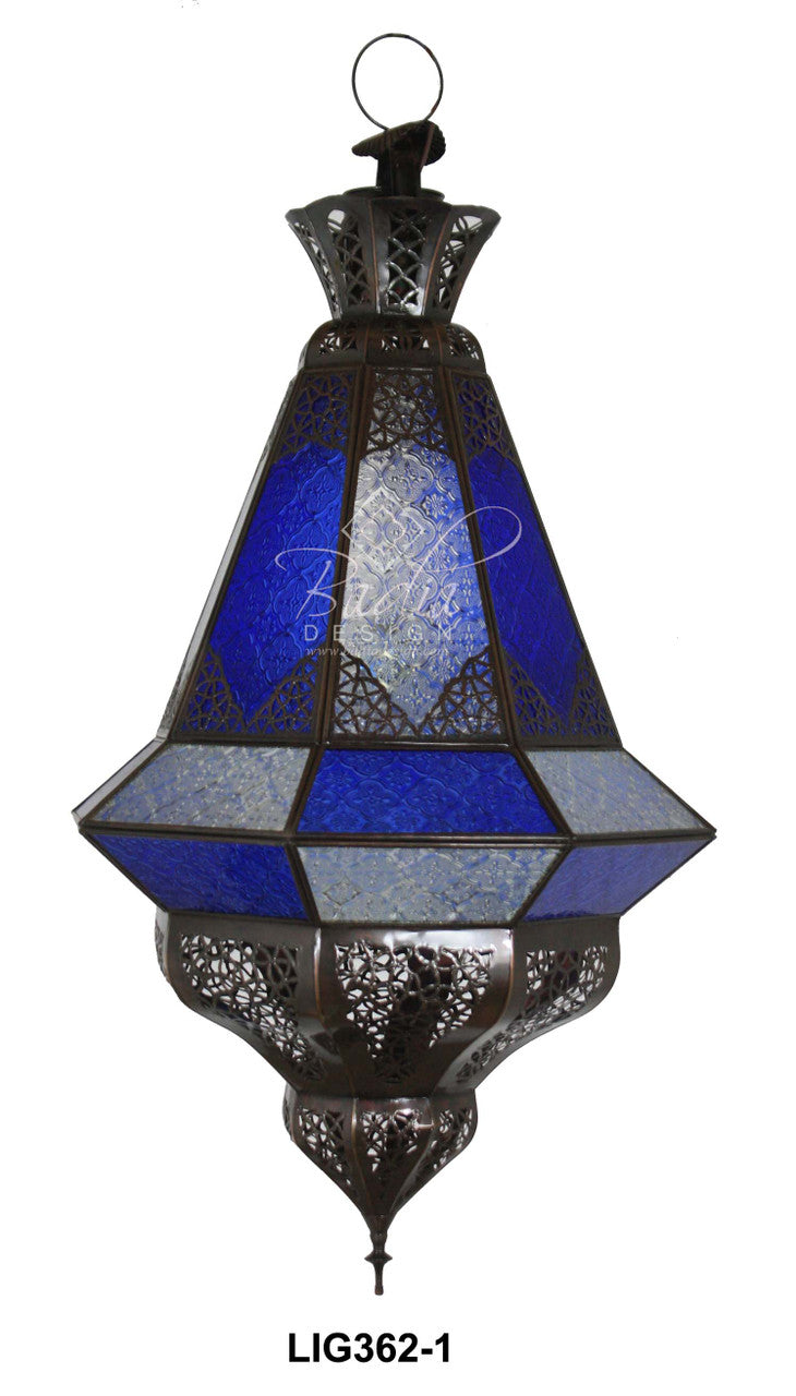 Hanging Multi Color Glass Lantern