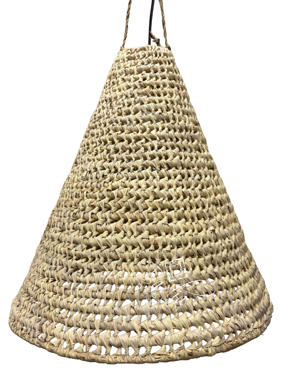 Handwoven Cone Shaped Raffia Lantern