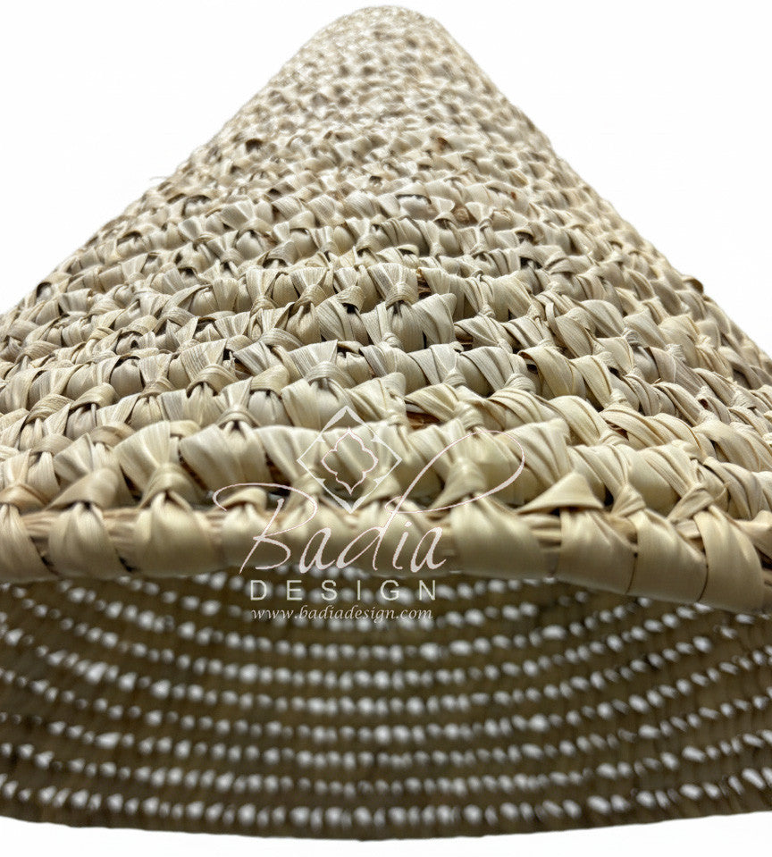 Handwoven Cone Shaped Raffia Lantern