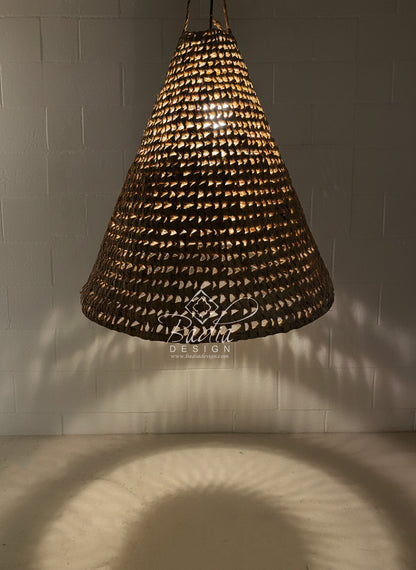 Handwoven Cone Shaped Raffia Lantern