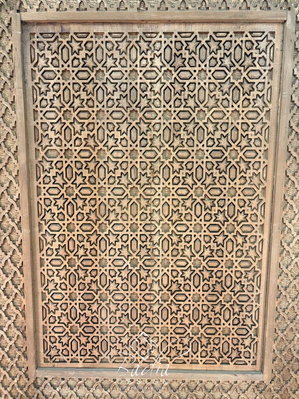 Moroccan Designed Hand Carved Wooden Door
